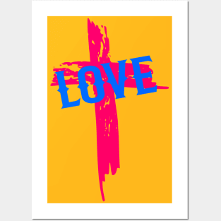 LOVE - Colorful Christian Cross Posters and Art